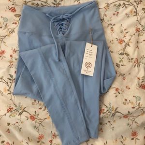 NWOT Year of Ours Baby Blue Football Legging Small